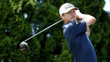 CROMWELL, CONNECTICUT - JUNE 25: Mackenzie Hughes of Canada plays his shot from the ninth tee during the first round of the Travelers Championship at TPC River Highlands on June 25, 2020 in Cromwell, Connecticut. (Photo by Maddie Meyer/Getty Images)