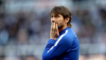 NEWCASTLE UPON TYNE, ENGLAND - MAY 13: Antonio Conte, Manager of Chelsea looks on during the Premier League match between Newcastle United and Chelsea at St. James Park on May 13, 2018 in Newcastle upon Tyne, England. (Photo by Ian MacNicol/Getty Images)