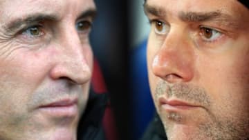 FILE PHOTO (EDITORS NOTE: COMPOSITE OF IMAGES - Image numbers 1065112934,1059968412- GRADIENT ADDED) In this composite image a comparison has been made between Unai Emery, Manager of Arsenal (L) and Mauricio Pochettino, Manager of Tottenham Hotspur. Arsenal FC and Tottenham Hotspur meet on December 2, 2018 at the Emirates Stadium in London,England. ***LEFT IMAGE*** BOURNEMOUTH, ENGLAND - NOVEMBER 25: Unai Emery, Manager of Arsenal looks on prior to the Premier League match between AFC Bournemouth and Arsenal FC at Vitality Stadium on November 25, 2018 in Bournemouth, United Kingdom. (Photo by Dan Mullan/Getty Images) ***RIGHT IMAGE*** LONDON, ENGLAND - NOVEMBER 10: Mauricio Pochettino, Manager of Tottenham Hotspur looks on prior to the Premier League match between Crystal Palace and Tottenham Hotspur at Selhurst Park on November 10, 2018 in London, United Kingdom. (Photo by Catherine Ivill/Getty Images)