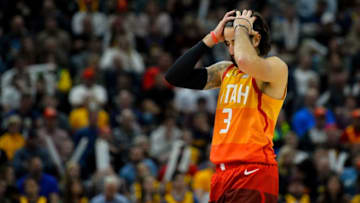 SALT LAKE CITY, UT - NOVEMBER 09: Ricky Rubio #3 of the Utah Jazz looks on during a game against the Boston Celtics at Vivint Smart Home Arena on November 9, 2018 in Salt Lake City, Utah. (Photo by Alex Goodlett/Getty Images)