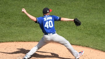 WASHINGTON, DC - JULY 07: Jake Diekman #40 of the Kansas City Royals pitches during a baseball game against the Washington Nationals at Nationals Park on July 7, 2019 in Washington, DC. (Photo by Mitchell Layton/Getty Images)