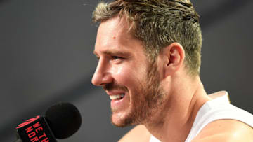 Toronto Raptors guard Goran Dragic (1) speaks to the media during Media Day(Dan Hamilton-USA TODAY Sports)