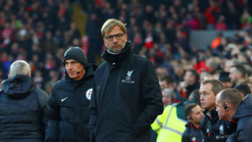 LIVERPOOL, ENGLAND - NOVEMBER 26: Jurgen Klopp, Manager of Liverpool looks on prior to the Premier League match between Liverpool and Sunderland at Anfield on November 26, 2016 in Liverpool, England. (Photo by Clive Brunskill/Getty Images)