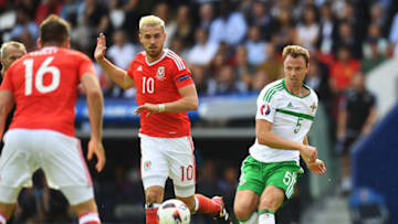 PARIS, FRANCE - JUNE 25: Northern Ireland's Jonny Evans during the UEFA Euro 2016 Round of 16 match between Wales and Northern Ireland at Parc des Princes on June 25 in Paris, France. (Photo by Kevin Barnes/CameraSport via Getty Images)