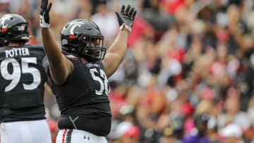 Cincinnati Bearcats defensive lineman Dontay Corleone against the Kennesaw State Owls at Nippert Stadium.