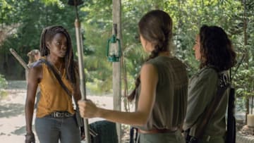 Danai Gurira as Michonne, Sydney Park as Cyndie, Avianna Mynhier as Rachel - The Walking Dead _ Season 10, Episode 8 - Photo Credit: Gene Page/AM8