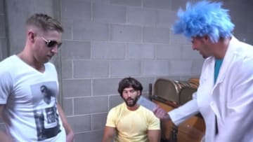 Chuck Taylor, Trent? and Orange Cassidy on Episode 178 of Being the Elite. Photo: Matt Jackson/BTE/Twitter