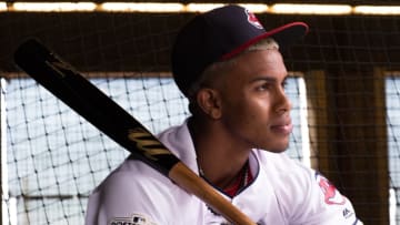 GOODYEAR, AZ - FEBRUARY 21: Francisco Lindor of the Cleveland Indians poses for a portrait at the Cleveland Indians Player Development Complex on February 21, 2018 in Goodyear, Arizona. (Photo by Rob Tringali/Getty Images)