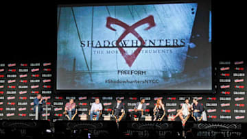 NY COMIC-CON 2017 -SHADOWHUNTERS - Freeforms genre programming was out in full force at this years New York Comic Con on Saturday, October 7th with executive producers and cast from the hit series Shadowhunters, Beyond, and new original series Siren. (Photo by Lou Rocco/Freeform via Getty Images)JIM HALTERMAN (MODERATOR), DARREN SWIMMER (EXECUTIVE PRODUCER), TODD SLAVKIN (EXECUTIVE PRODUCER), MATT HASTINGS, EXECUTIVE PRODUCER, ISAIAH MUSTAFA, KATHERINE MCNAMARA, ALISHA WAINWRIGHT, MATTHEW DADDARIO