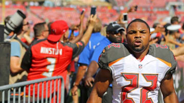 Nov 13, 2016; Tampa, FL, USA; Tampa Bay Buccaneers running back Doug Martin (22) against the Chicago Bears at Raymond James Stadium. The Buccaneers won 36-10. Mandatory Credit: Aaron Doster-USA TODAY Sports