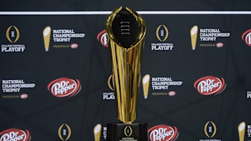 Jan 9, 2016; Phoenix, AZ, USA; General view of the college football playoff trophy during media day at Phoenix Convention Center. Mandatory Credit: Joe Camporeale-USA TODAY Sports