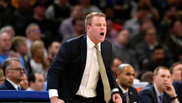 CHICAGO, ILLINOIS - FEBRUARY 12: Head coach Steve Wojciechowski of the Marquette Golden Eagles reacts during the game DePaul Blue Demons at Wintrust Arena on February 12, 2019 in Chicago, Illinois. (Photo by Quinn Harris/Getty Images)