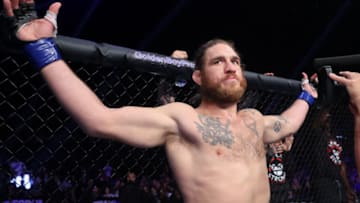 INGLEWOOD, CA - NOVEMBER 24: Tom Lawlor enters the cage for his fight against Deron Winn during Chuck Liddell v Tito Ortiz 3 at The Forum on November 24, 2018 in Inglewood, California. (Photo by Tom Hogan/Golden Boy/Getty Images )