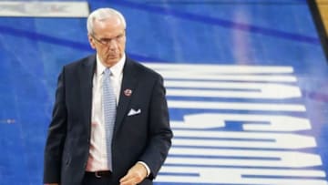 Apr 4, 2016; Houston, TX, USA; North Carolina Tar Heels head coach Roy Williams looks on during the second half against the Villanova Wildcats in the championship game of the 2016 NCAA Men's Final Four at NRG Stadium. Mandatory Credit: Kevin Jairaj-USA TODAY Sports