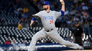 PITTSBURGH, PA - SEPTEMBER 25: Jon Lester #34 of the Chicago Cubs delivers a pitch in the first inning during the game against the Pittsburgh Pirates at PNC Park on September 25, 2019 in Pittsburgh, Pennsylvania. (Photo by Justin Berl/Getty Images)