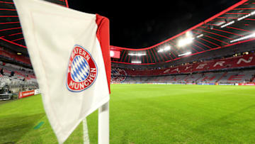 Bayern Munich corner flag at Allianz Arena. (Photo by Alexander Hassenstein/Getty Images)