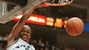 Bryon Russell of the Utah Jazz (Photo by GEORGE FREY/AFP/Getty Images)