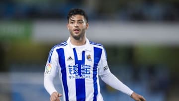SAN SEBASTIAN, SPAIN - DECEMBER 20: Carlos Vela of Real Sociedad reacts during the La Liga match between Real Sociedad de Futbol and Villarreal CF at Estadio Anoeta on December 20, 2015 in San Sebastian, Spain. (Photo by Juan Manuel Serrano Arce/Getty Images)