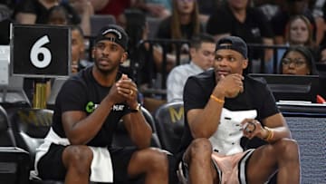 Chris Paul and Russell Westbrook (Photo by David Becker/NBAE via Getty Images)