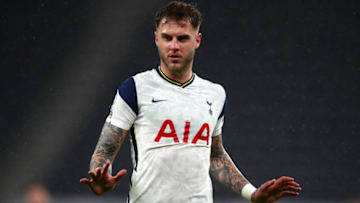 LONDON, ENGLAND - JANUARY 28: Joe Rodon of Tottenham Hotspur during the Premier League match between Tottenham Hotspur and Liverpool at Tottenham Hotspur Stadium on January 28, 2021 in London, United Kingdom. Sporting stadiums around the UK remain under strict restrictions due to the Coronavirus Pandemic as Government social distancing laws prohibit fans inside venues resulting in games being played behind closed doors. (Photo by Marc Atkins/Getty Images)