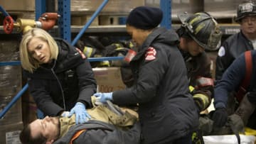 CHICAGO FIRE -- "Protect a Child" Episode 817 -- Pictured: (l-r) Kara Killmer as Sylvie Brett, Annie Ilonzeh as Emily Foster -- (Photo by: Adrian S. Burrows Sr./NBC)