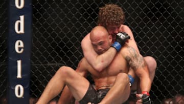 LAS VEGAS, NV - MARCH 02: Ben Askren wrestles Robbie Lawler in their welterweight bout during the UFC 235 event at T-Mobile Arena on March 2, 2019 in Las Vegas, Nevada. (Photo by Christian Petersen/Zuffa LLC/Zuffa LLC)