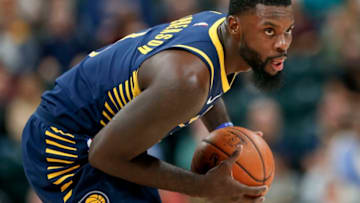 INDIANAPOLIS, IN - NOVEMBER 27: Lance Stephenson #1 of the Indiana Pacers stares down the defense of the Orlando Magic at Bankers Life Fieldhouse on November 27, 2017 in Indianapolis, Indiana. NOTE TO USER: User expressly acknowledges and agrees that, by downloading and or using this photograph, User is consenting to the terms and conditions of the Getty Images License Agreement.(Photo by Michael Hickey/Getty Images)