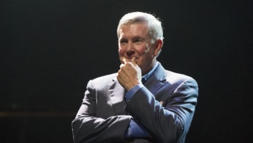 Mack Brown speaks during the Mack, Jack