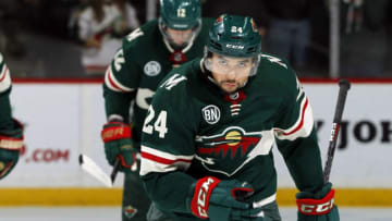 ST. PAUL, MN - NOVEMBER 21: Matt Dumba #24 of the Minnesota Wild celebrates his 1st period goal during a game with the Ottawa Senators at Xcel Energy Center on November 21, 2018 in St. Paul, Minnesota.(Photo by Bruce Kluckhohn/NHLI via Getty Images)