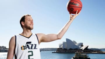 SYDNEY, AUSTRALIA - AUGUST 01: Joe Ingles of the Utah Jazz poses during an NBL Media Opportunity at Cruise Bar on August 1, 2017 in Sydney, Australia. (Photo by Matt King/Getty Images)
