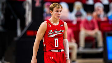 LUBBOCK, TEXAS - DECEMBER 06: Guard Mac McClung #0 of the Texas Tech Red Raiders stands on the court during the first half of the college basketball game against the Grambling State Tigers at United Supermarkets Arena on December 06, 2020 in Lubbock, Texas. (Photo by John E. Moore III/Getty Images)