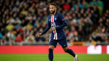 MADRID, SPAIN - NOVEMBER 26: Neymar Jr of Paris Saint Germain during the UEFA Champions League match between Real Madrid v Paris Saint Germain at the Santiago Bernabeu on November 26, 2019 in Madrid Spain (Photo by David S. Bustamante/Soccrates/Getty Images)