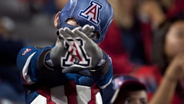 Sep 24, 2016; Tucson, AZ, USA; An Arizona Wildcats poses for a picture during the second quarter against the Washington Huskies at Arizona Stadium. Mandatory Credit: Casey Sapio-USA TODAY Sports
