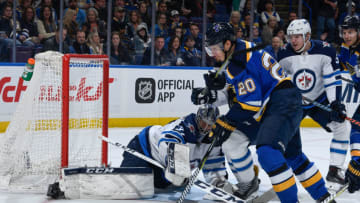 ST. LOUIS, MO - FEBRUARY 23: Connor Hellebuyck