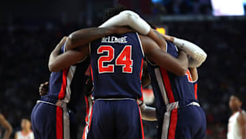 MINNEAPOLIS, MINNESOTA - APRIL 06: The Auburn Tigers huddle prior to the 2019 NCAA Final Four semifinal against the Virginia Cavaliers at U.S. Bank Stadium on April 6, 2019 in Minneapolis, Minnesota. (Photo by Tom Pennington/Getty Images)