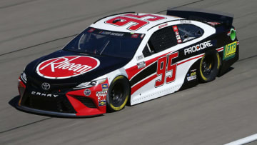 LAS VEGAS, NEVADA - FEBRUARY 21: Christopher Bell, driver of the #95 Rheem/RTP Toyota, drives during practice for the NASCAR Cup Series at Las Vegas Motor Speedway on February 21, 2020 in Las Vegas, Nevada. (Photo by Jonathan Ferrey/Getty Images)