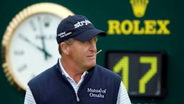 TADWORTH, ENGLAND - JULY 21: Fred Funk of USA looks on during the first round of the Senior Open Championship played at Walton Heath Golf Club on July 21, 2011 in Tadworth, England. (Photo by Phil Inglis/Getty Images)