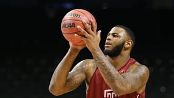 Mar 17, 2016; Brooklyn, NY, USA; Temple Owls forward Jaylen Bond during a practice day before the first round of the NCAA men