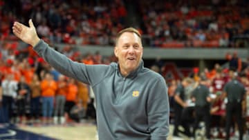 Auburn footballAUBURN, ALABAMA - JANUARY 07: Head football coach Hugh Freeze of the Auburn Tigers during the second half of their game against the Arkansas Razorbacks at Neville Arena on January 07, 2023 in Auburn, Alabama. (Photo by Michael Chang/Getty Images)