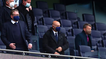 LONDON, ENGLAND - APRIL 21: Daniel Levy, Chairman of Tottenham Hotspur looks on prior to the Premier League match between Tottenham Hotspur and Southampton at Tottenham Hotspur Stadium on April 21, 2021 in London, England. Sporting stadiums around the UK remain under strict restrictions due to the Coronavirus Pandemic as Government social distancing laws prohibit fans inside venues resulting in games being played behind closed doors. (Photo by Clive Rose/Getty Images)