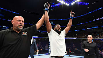 CHICAGO, ILLINOIS - JUNE 09: Curtis Blaydes celebrates after defeating Alistair Overeem in their heavyweight fight during the UFC 225 event at the United Center on June 9, 2018 in Chicago, Illinois. (Photo by Josh Hedges/Zuffa LLC/Zuffa LLC via Getty Images)