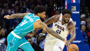 Philadelphia 76ers center Joel Embiid. Mandatory Credit: Bill Streicher-USA TODAY Sports