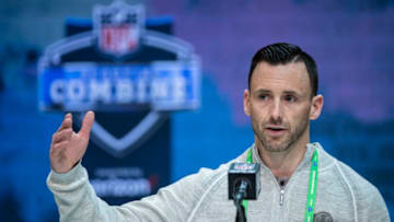 INDIANAPOLIS, IN - FEBRUARY 25: Vice President of Player Personnel Kyle Smith of the Washington Football Team speaks to the media at the Indiana Convention Center on February 25, 2020 in Indianapolis, Indiana. (Photo by Michael Hickey/Getty Images) *** Local Capture *** Kyle Smith