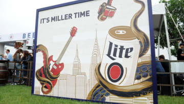 NEW YORK, NY - JUNE 03: The "It's Miller Time" wall at the Miller Lite Beer Hall, Created By MAC Presents, At Governors Ball on June 3, 2016 in New York City. (Photo by Craig Barritt/Getty Images for MAC Presents)