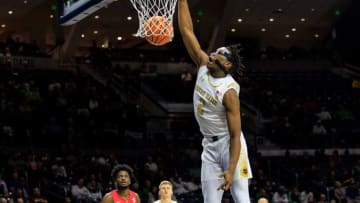 Notre Dame forward Ven-Allen Lubin (2) dunks the ball during the Radford-Notre Dame NCAA Men’s basketball game on Thursday, November 10, 2022, at Purcell Pavilion in South Bend, Indiana.Radford Vs Notre Dame