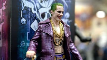 SAN DIEGO, CA - JULY 20: The Joker from 'Suicide Squad' figurine displayed at Comic-Con International 2016 preview night on July 20, 2016 in San Diego, California. (Photo by Matt Cowan/Getty Images)