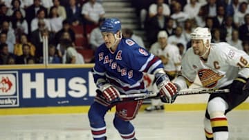 Adam Graves #9 of the New York Rangers Mandatory Credit: Mike Powell /Allsport