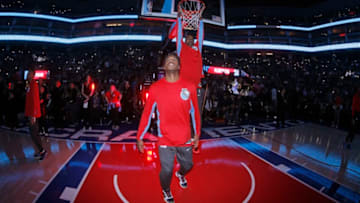 SACRAMENTO, CA - FEBRUARY 7: Buddy Hield #24 and Anthony Tolliver #43 of the Sacramento Kings prepare to face the Miami Heat on February 7, 2020 at Golden 1 Center in Sacramento, California. NOTE TO USER: User expressly acknowledges and agrees that, by downloading and or using this photograph, User is consenting to the terms and conditions of the Getty Images Agreement. Mandatory Copyright Notice: Copyright 2020 NBAE (Photo by Rocky Widner/NBAE via Getty Images)