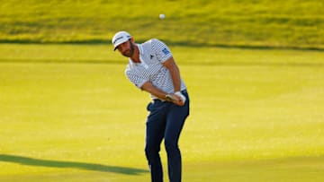ATLANTA, GEORGIA - SEPTEMBER 06: Dustin Johnson of the United States plays a shot on the 18th hole during the third round of the TOUR Championship at East Lake Golf Club on September 06, 2020 in Atlanta, Georgia. (Photo by Kevin C. Cox/Getty Images)