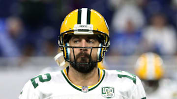 Green Bay Packers quarterback Aaron Rodgers (12) during practice of an NFL football game against the Detroit Lions in Detroit, Michigan USA, on Sunday, October 7, 2018. (Photo by Amy Lemus/NurPhoto via Getty Images)